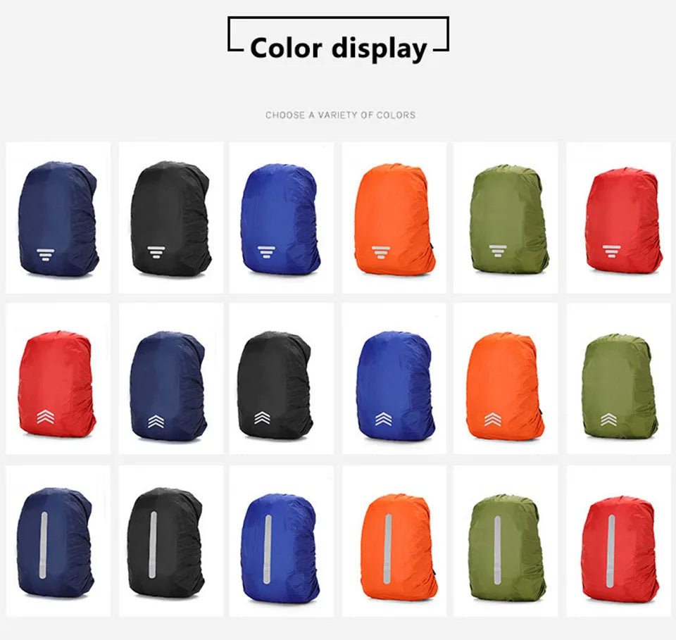 Capa refletiva para mochila  20L 35L 45L 60L à prova d'água, camuflada, tática para acampamento ao ar livre, caminhada, escalada, protege contra poeira.