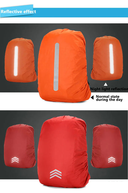Capa refletiva para mochila  20L 35L 45L 60L à prova d'água, camuflada, tática para acampamento ao ar livre, caminhada, escalada, protege contra poeira.