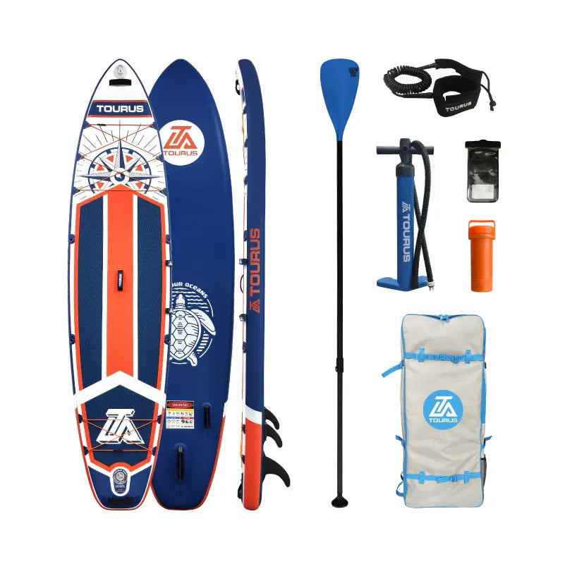 Prancha de SUP TOURUS de madeira azul de camada dupla YOGA prancha de stand up paddle inflável estável 11 pés 33 polegadas
