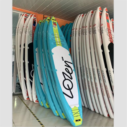 Prancha de SUP TOURUS de madeira azul de camada dupla YOGA prancha de stand up paddle inflável estável 11 pés 33 polegadas
