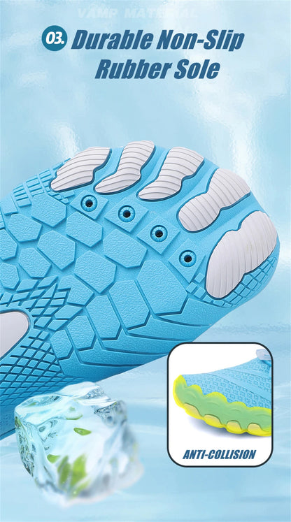 Sapatos aquáticos ultraleves de verão para homens, calçados aquáticos antiderrapantes para atividades ao ar livre, tênis descalços respiráveis para natação e caminhada contra a correnteza.