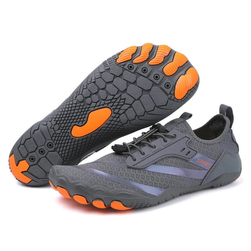 Sapatos aquáticos ultraleves de verão para homens, calçados aquáticos antiderrapantes para atividades ao ar livre, tênis descalços respiráveis para natação e caminhada contra a correnteza.