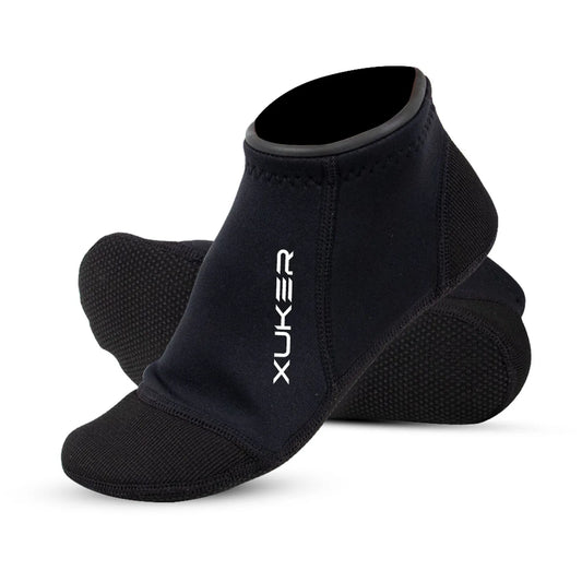 Meias de neoprene de 3 mm para vôlei de praia, mergulho, natação, surfe, mergulho com snorkel, caiaque, rafting, botas aquáticas, pontos flatlock, cano curto.
