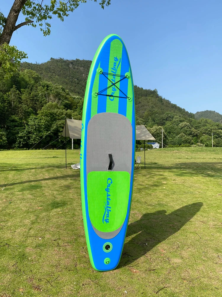 Prancha de SUP TOURUS de madeira azul de camada dupla YOGA prancha de stand up paddle inflável estável 11 pés 33 polegadas