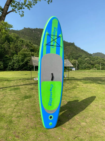 Prancha de SUP TOURUS de madeira azul de camada dupla YOGA prancha de stand up paddle inflável estável 11 pés 33 polegadas