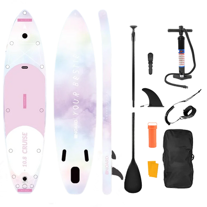 Prancha de SUP TOURUS de madeira azul de camada dupla YOGA prancha de stand up paddle inflável estável 11 pés 33 polegadas