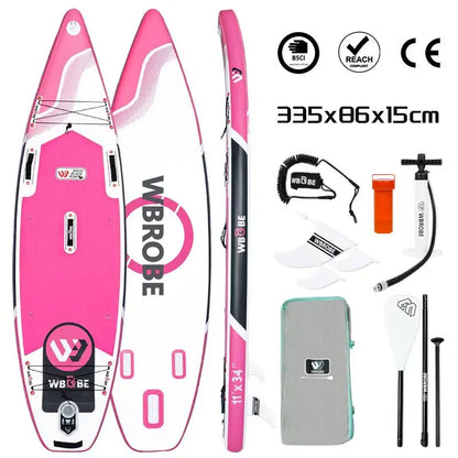 Prancha de SUP TOURUS de madeira azul de camada dupla YOGA prancha de stand up paddle inflável estável 11 pés 33 polegadas