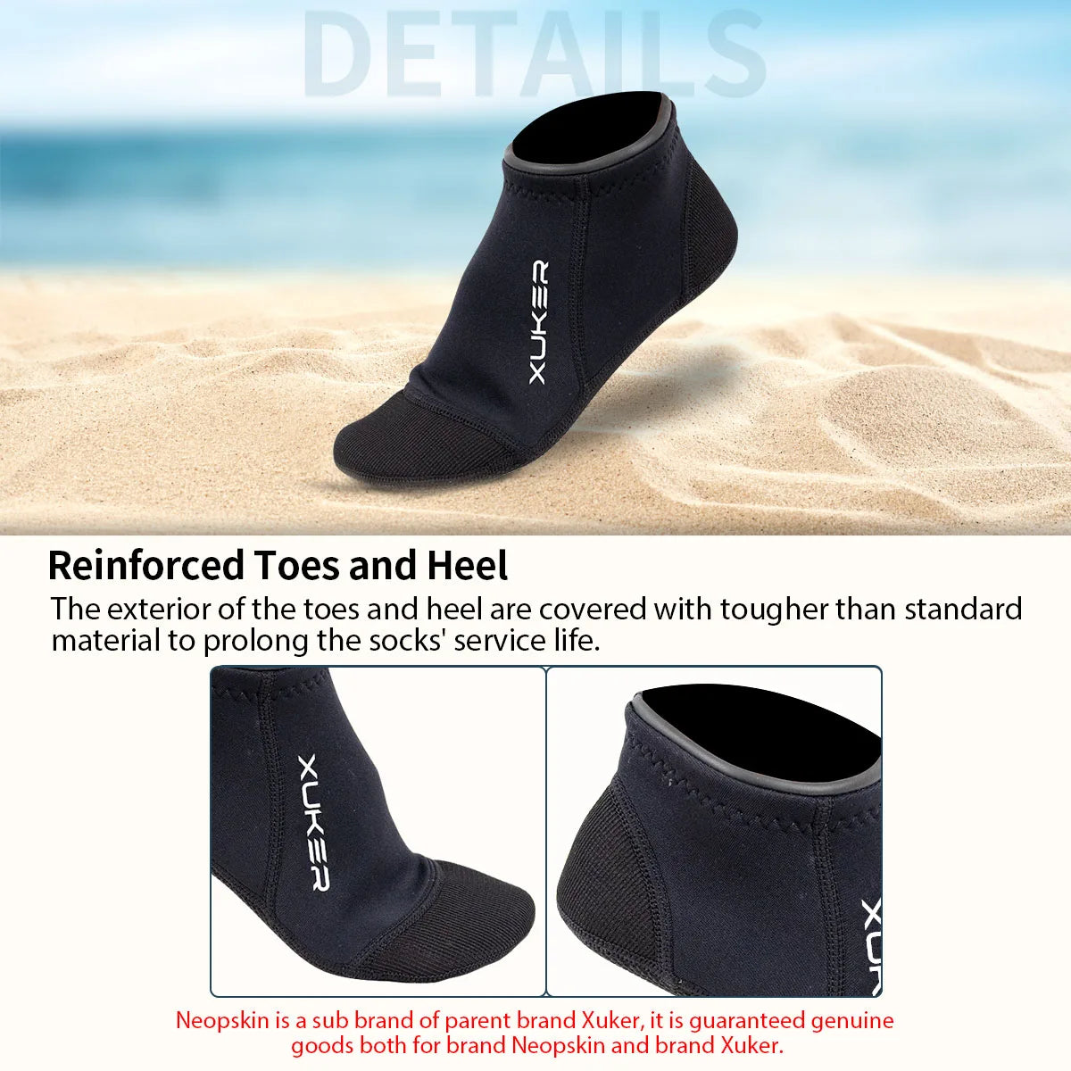 Meias de neoprene de 3 mm para vôlei de praia, mergulho, natação, surfe, mergulho com snorkel, caiaque, rafting, botas aquáticas, pontos flatlock, cano curto.