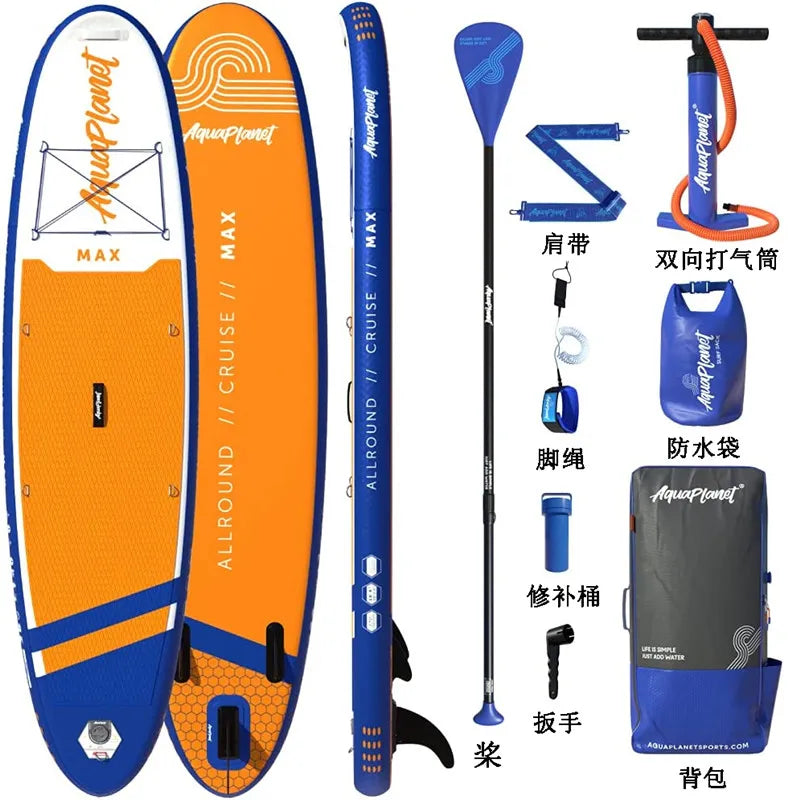 Prancha de SUP TOURUS de madeira azul de camada dupla YOGA prancha de stand up paddle inflável estável 11 pés 33 polegadas
