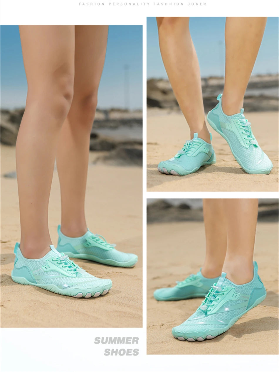 Sapatos aquáticos ultraleves de verão para homens, calçados aquáticos antiderrapantes para atividades ao ar livre, tênis descalços respiráveis para natação e caminhada contra a correnteza.