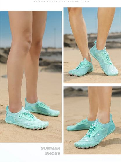 Sapatos aquáticos ultraleves de verão para homens, calçados aquáticos antiderrapantes para atividades ao ar livre, tênis descalços respiráveis para natação e caminhada contra a correnteza.