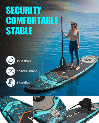 Prancha de SUP inflável extra larga à prova d'água Myboat 11'6''x34''x6'', estilo adulto em pé, pesca aquática com acessórios SUP