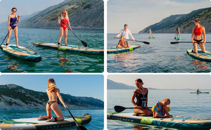 Prancha de SUP inflável extra larga à prova d'água Myboat 11'6''x34''x6'', estilo adulto em pé, pesca aquática com acessórios SUP