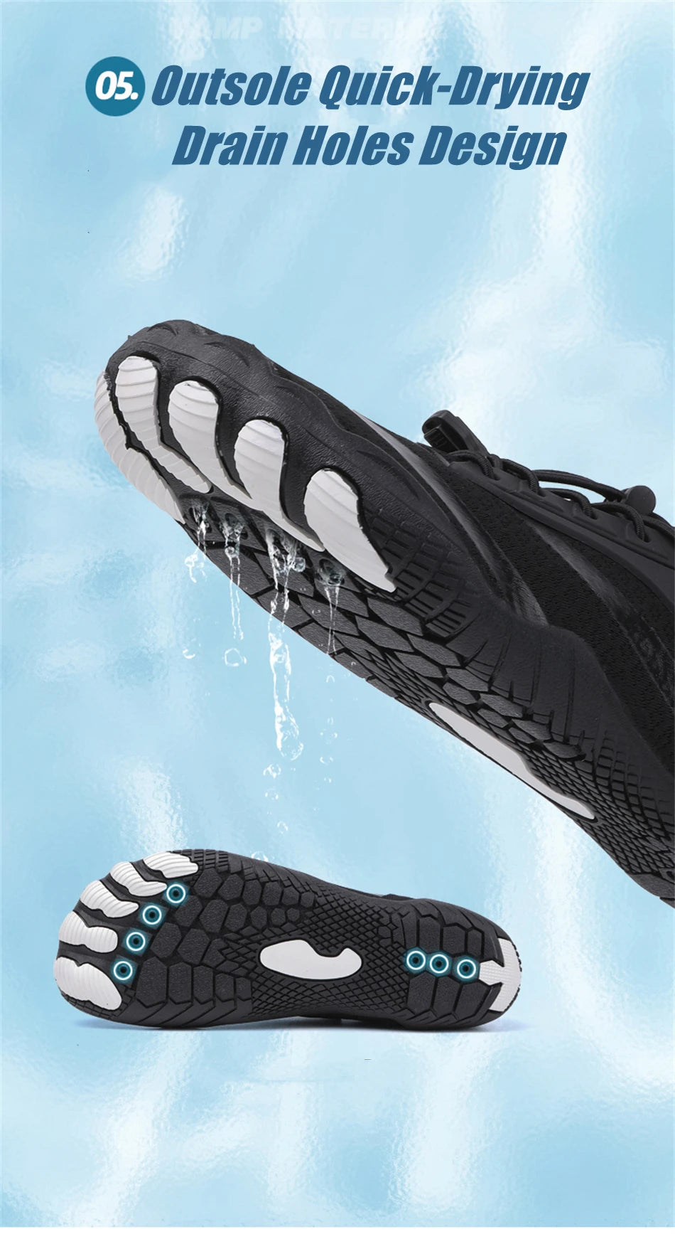 Sapatos aquáticos ultraleves de verão para homens, calçados aquáticos antiderrapantes para atividades ao ar livre, tênis descalços respiráveis para natação e caminhada contra a correnteza.