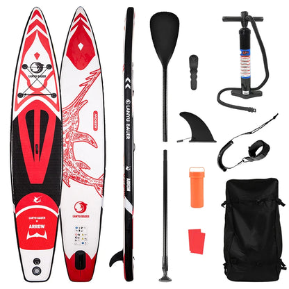 Prancha de SUP TOURUS de madeira azul de camada dupla YOGA prancha de stand up paddle inflável estável 11 pés 33 polegadas