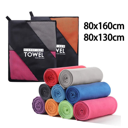 Toalha esportiva de secagem rápida 40x80/80x160 cm azul cinza verde laranja natação academia fitness acampamento corrida praia toalhas de rosto