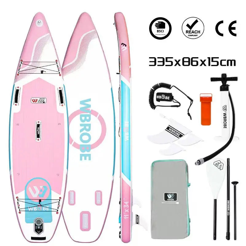 Prancha de SUP TOURUS de madeira azul de camada dupla YOGA prancha de stand up paddle inflável estável 11 pés 33 polegadas