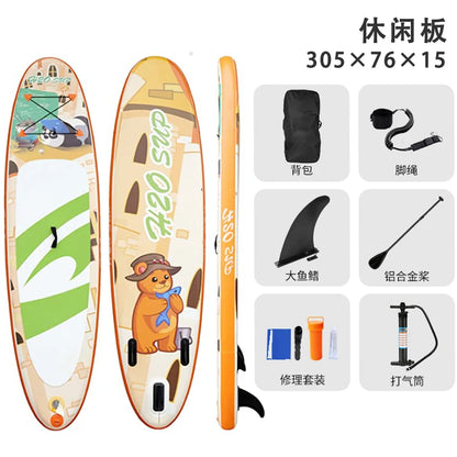 Prancha de SUP TOURUS de madeira azul de camada dupla YOGA prancha de stand up paddle inflável estável 11 pés 33 polegadas