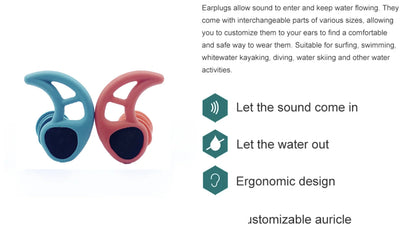 Protetores auriculares de silicone macio para natação, à prova d'água, para mergulho, surfe, natação, à prova d'água, conjunto de mergulho para snorkel