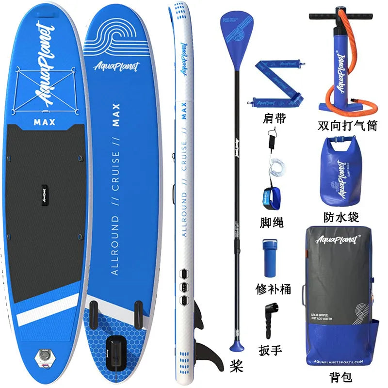 Prancha de SUP TOURUS de madeira azul de camada dupla YOGA prancha de stand up paddle inflável estável 11 pés 33 polegadas