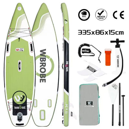 Prancha de SUP TOURUS de madeira azul de camada dupla YOGA prancha de stand up paddle inflável estável 11 pés 33 polegadas