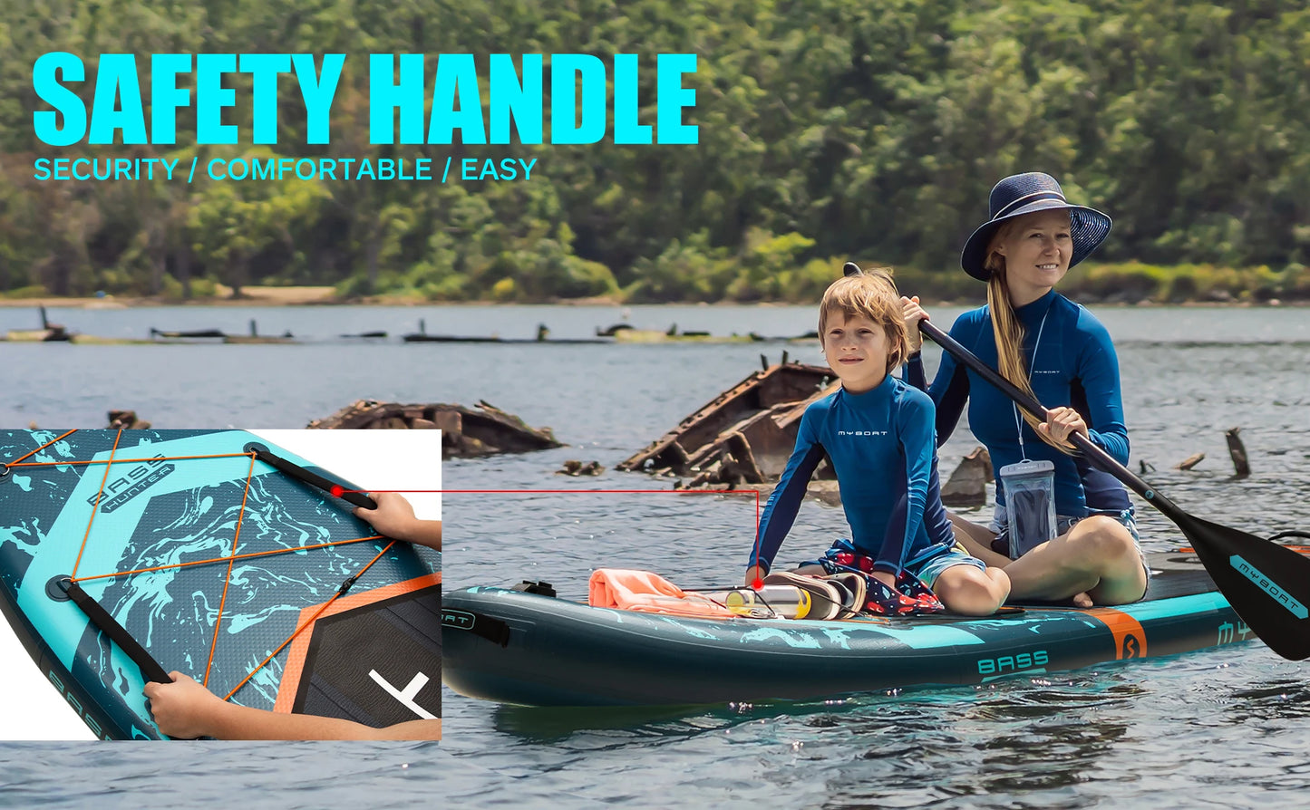 Prancha de SUP inflável extra larga à prova d'água Myboat 11'6''x34''x6'', estilo adulto em pé, pesca aquática com acessórios SUP
