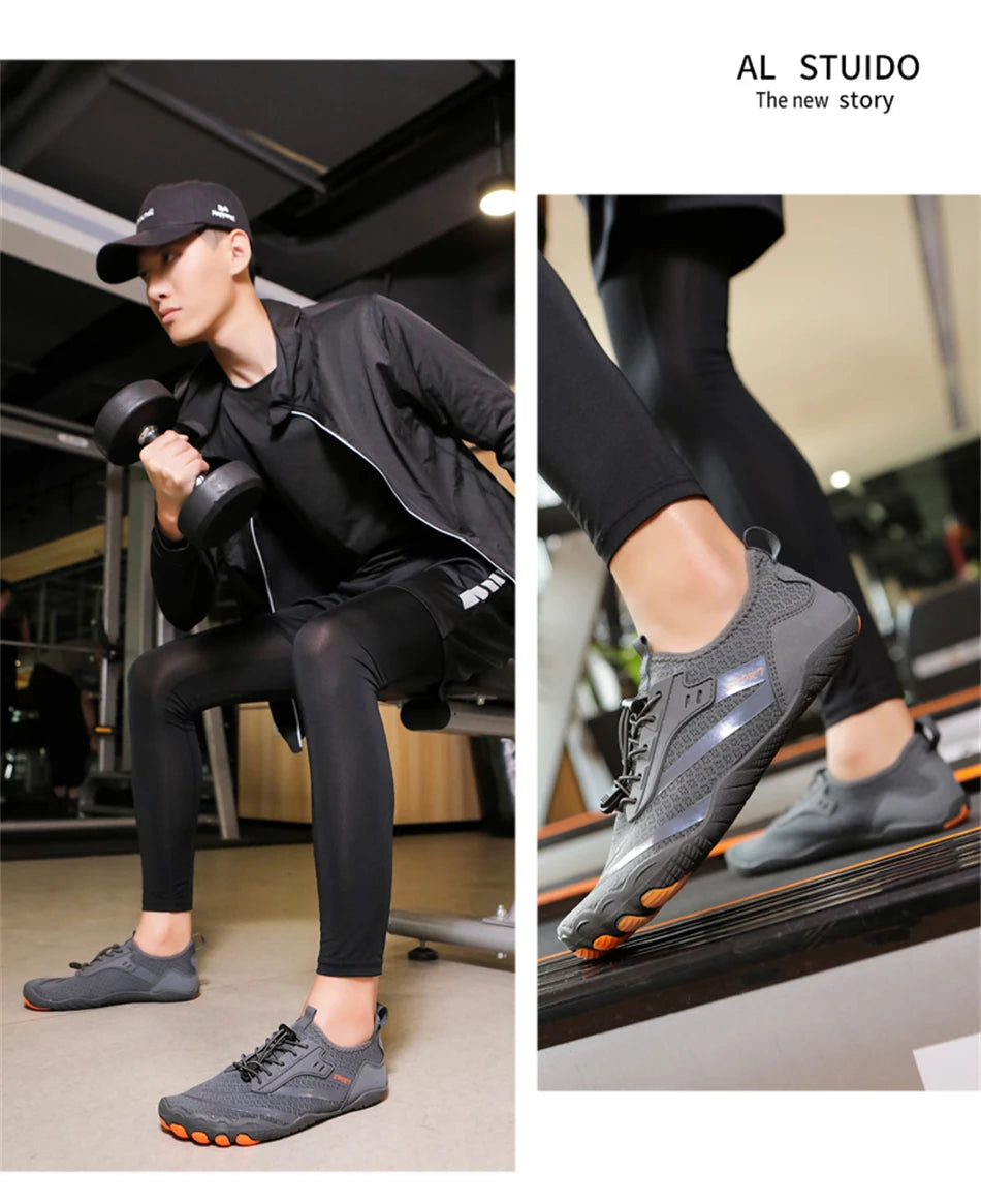 Sapatos aquáticos ultraleves de verão para homens, calçados aquáticos antiderrapantes para atividades ao ar livre, tênis descalços respiráveis para natação e caminhada contra a correnteza.