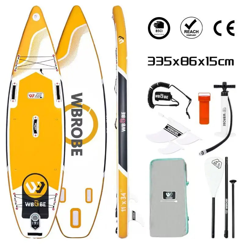 Prancha de SUP TOURUS de madeira azul de camada dupla YOGA prancha de stand up paddle inflável estável 11 pés 33 polegadas