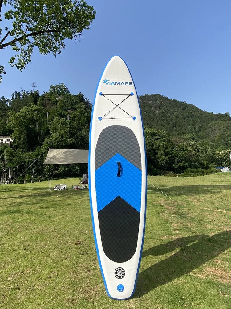 Prancha de SUP TOURUS de madeira azul de camada dupla YOGA prancha de stand up paddle inflável estável 11 pés 33 polegadas