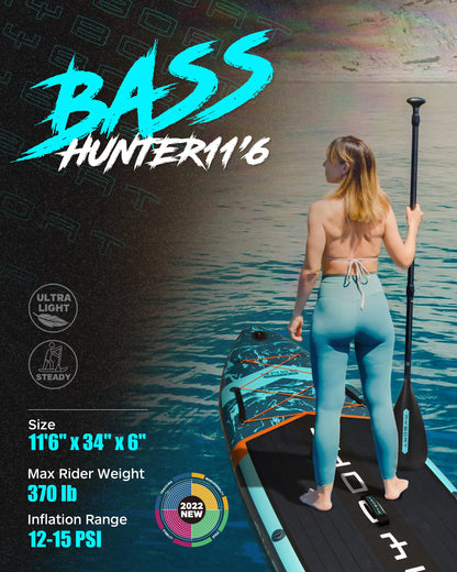 Prancha de SUP inflável extra larga à prova d'água Myboat 11'6''x34''x6'', estilo adulto em pé, pesca aquática com acessórios SUP