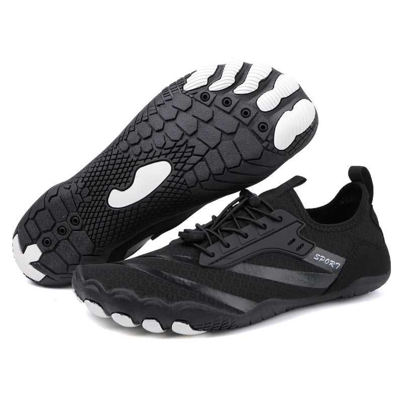 Sapatos aquáticos ultraleves de verão para homens, calçados aquáticos antiderrapantes para atividades ao ar livre, tênis descalços respiráveis para natação e caminhada contra a correnteza.