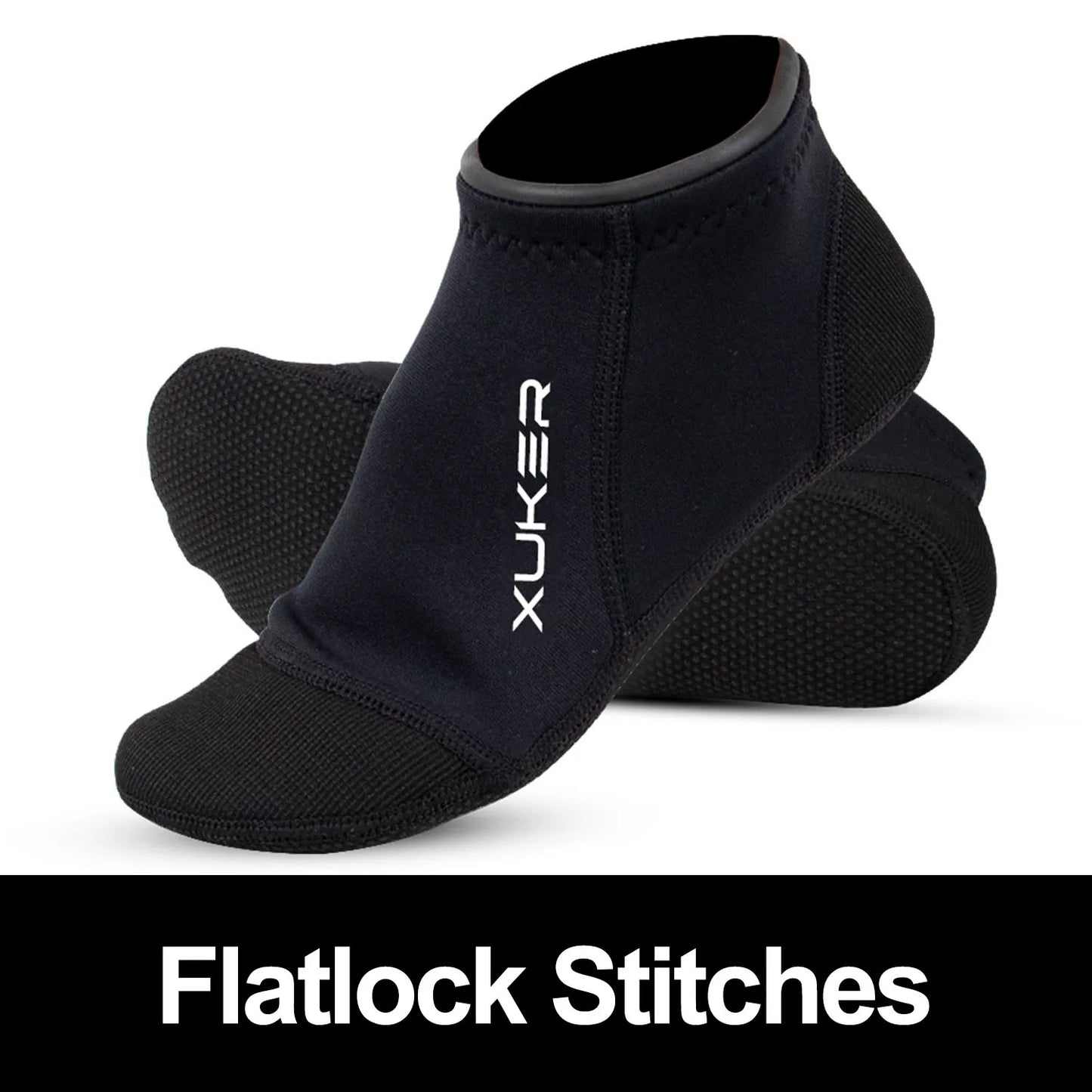 Meias de neoprene de 3 mm para vôlei de praia, mergulho, natação, surfe, mergulho com snorkel, caiaque, rafting, botas aquáticas, pontos flatlock, cano curto.