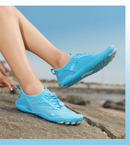 Sapatos aquáticos ultraleves de verão para homens, calçados aquáticos antiderrapantes para atividades ao ar livre, tênis descalços respiráveis para natação e caminhada contra a correnteza.