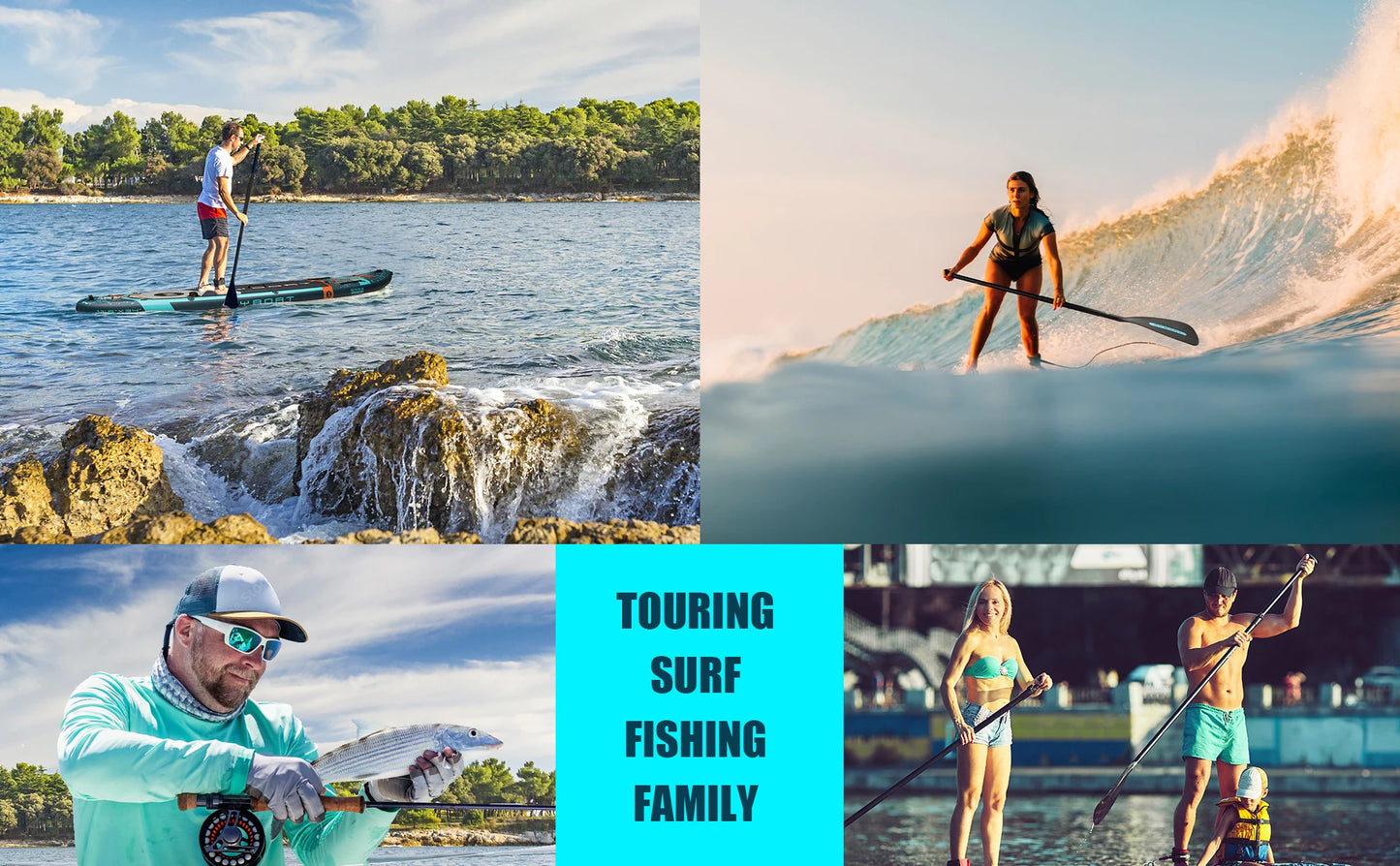Prancha de SUP inflável extra larga à prova d'água Myboat 11'6''x34''x6'', estilo adulto em pé, pesca aquática com acessórios SUP