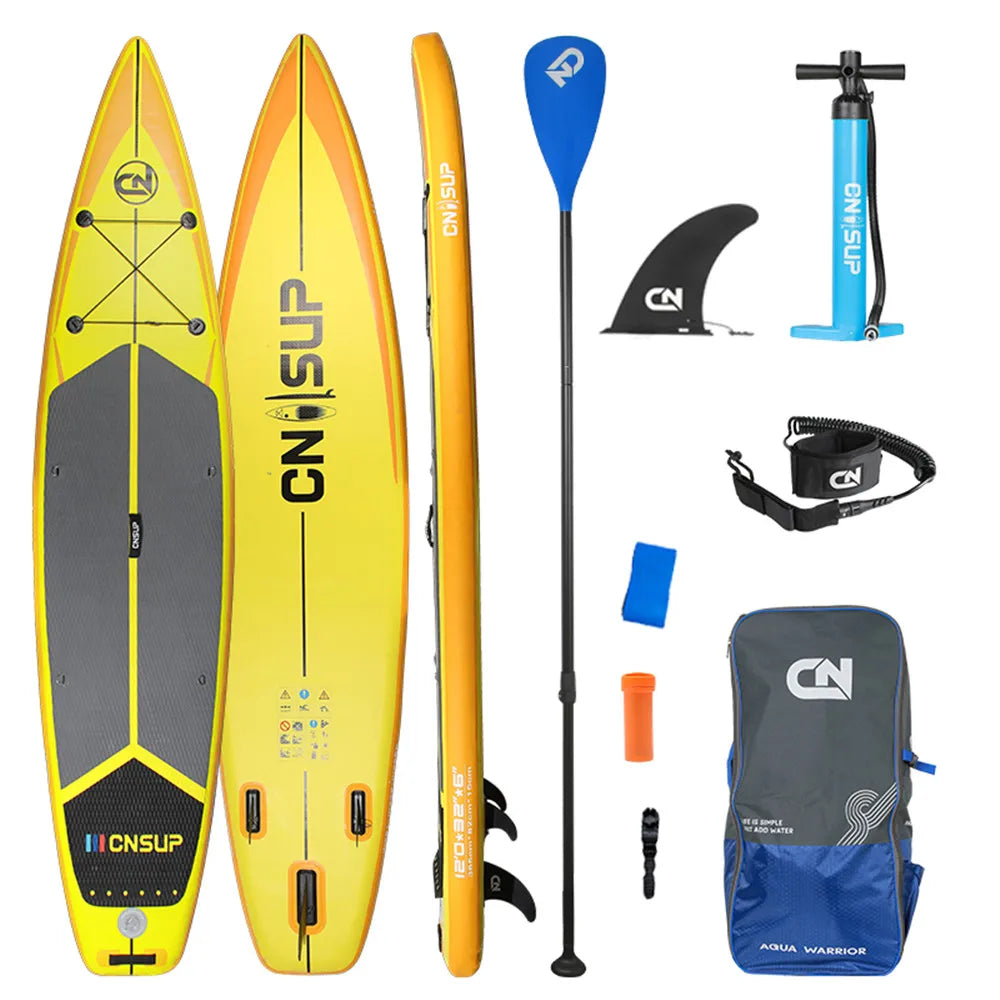 Prancha de SUP TOURUS de madeira azul de camada dupla YOGA prancha de stand up paddle inflável estável 11 pés 33 polegadas