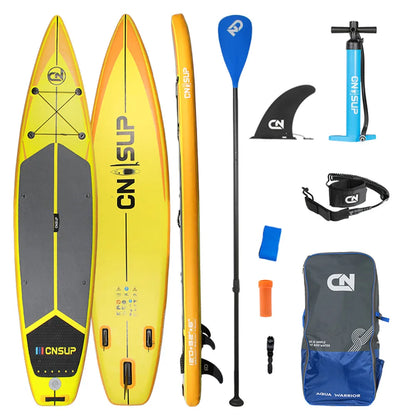 Prancha de SUP TOURUS de madeira azul de camada dupla YOGA prancha de stand up paddle inflável estável 11 pés 33 polegadas