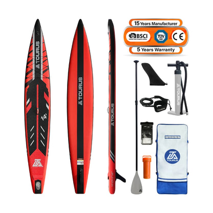 Prancha de SUP TOURUS de madeira azul de camada dupla YOGA prancha de stand up paddle inflável estável 11 pés 33 polegadas